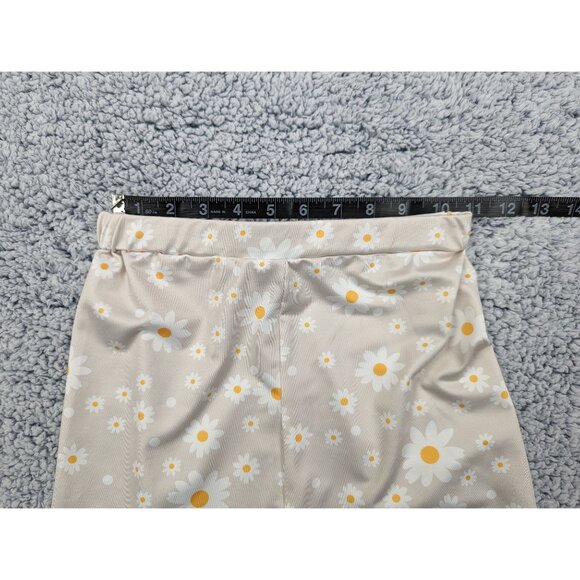 Princess Polly Shorts Size 2 Biker Pull On Stretch Floral Daisy Boho Cream - Picture 7 of 11